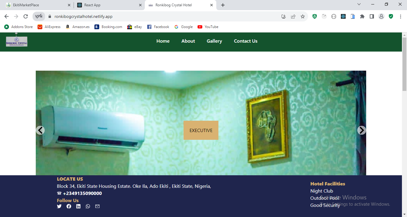Hotel booking website